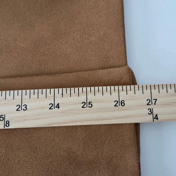 Tahari Blazer Faux Leather Suede Tawny 2-Button Fitted Lined Classic Size 8 - Picture 10 of 10